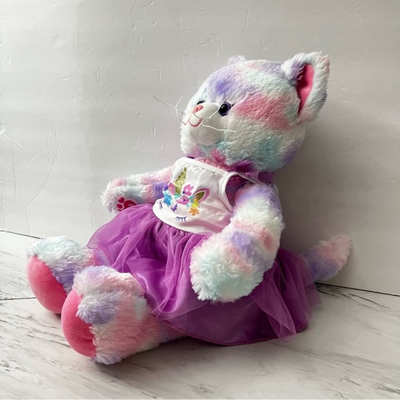 Build A Bear Workshop Pastel Swirl Kitty Cat BAB Plush Stuffed Animal Size 16" - Picture 4 of 11